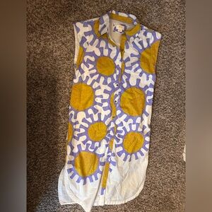 Anthropologie Yellow and Purple Sunburst Dress maeve